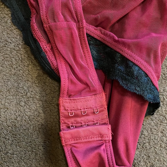 torrid pink and black lace halter teddy 0X - Picture 5 of 7